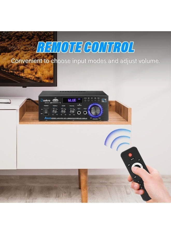 مكبر صوت ستيريو 300 واط مع بلوتوث 5.0، نظام صوت منزلي بقناتين 2 لمكبرات الصوت، إدخال USB/SD/FM وجهاز تحكم عن بعد - Image 5